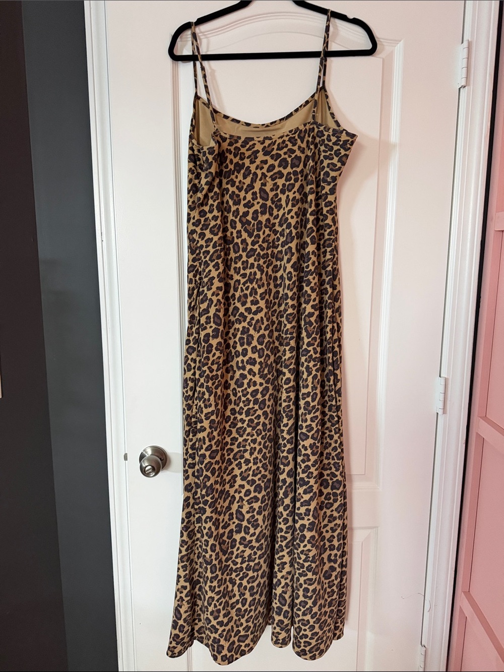 Abercrombie & Fitch Leopard Print Maxi Slip Dress - Tan & Black - Picture 3 of 4